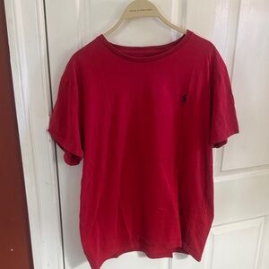 Ralph Lauren Red Crewneck Tee with Navy Polo Pony large men